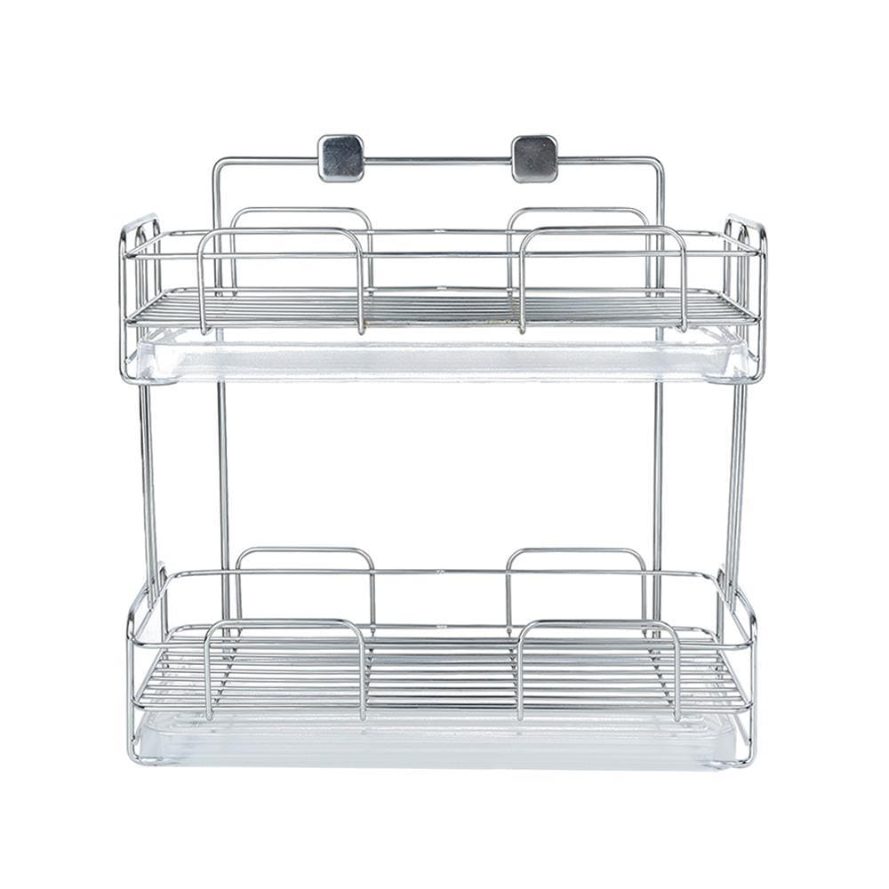 STAINLESS STEEL HANGING SHELF WITH TRAY KECH 2-TIER