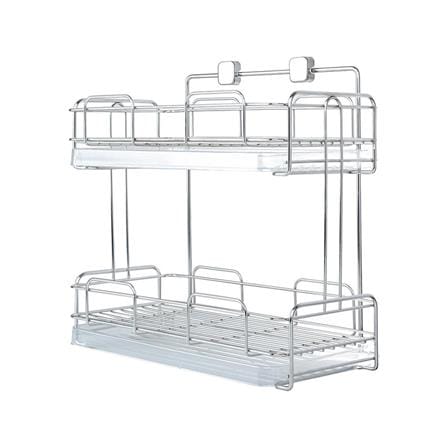 STAINLESS STEEL HANGING SHELF WITH TRAY KECH 2-TIER