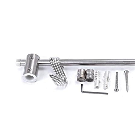STAINLESS STEEL KITCHEN RAIL WITH 4 HOOKS KECH KECH-500S 60CM