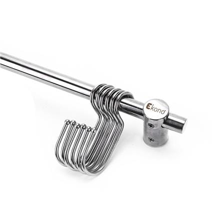STAINLESS STEEL KITCHEN RAIL WITH 6 HOOKS EKONO 100CM
