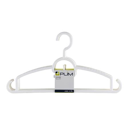 CLOTHES HANGER PLIM H1174,P1174 WHITE PACK6