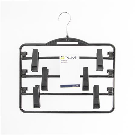 3-TIER CLOTHES HANGER WITH CLIPS PLIM HHG009-B BLACK