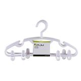 CLOTHES HANGER WITH CLIPS PLIM H022AA-W WHITE PACK3