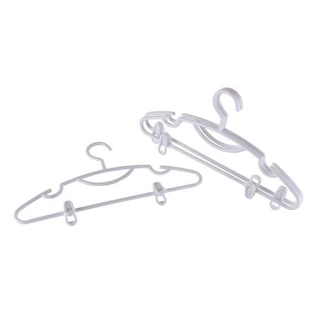 CLOTHES HANGER WITH CLIPS PLIM H022AA-W WHITE PACK3