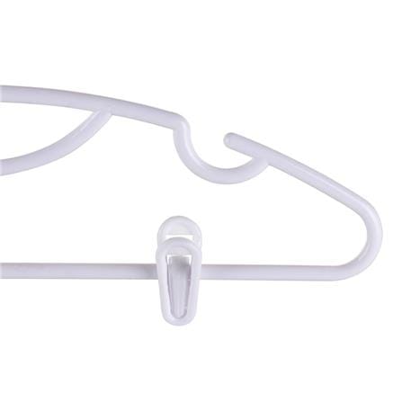 CLOTHES HANGER WITH CLIPS PLIM H022AA-W WHITE PACK3