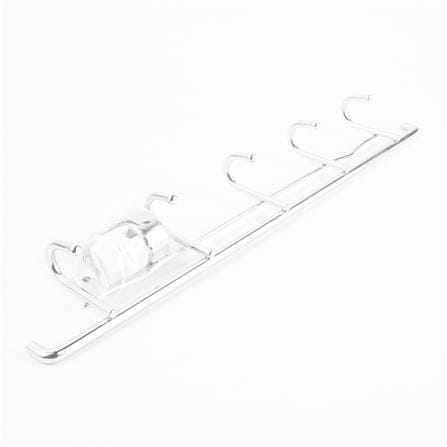 STAINLESS STEEL KITCHEN RAIL 35CM WITH 5 HOOKS EKONO