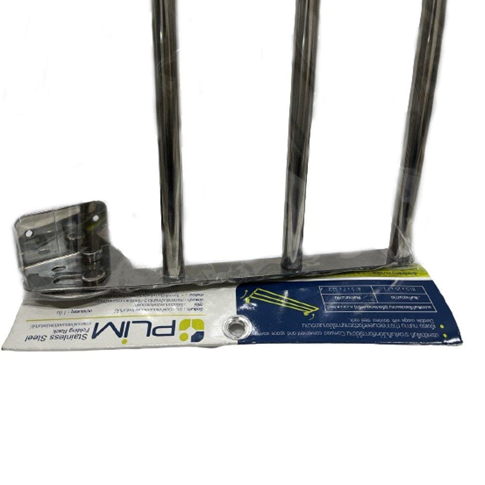 WALL RACK STAINLESS FOLDABLE 3 BARS 80cm PLIM