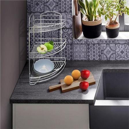 CORNER RACK CHROME 3TIERS CW12076