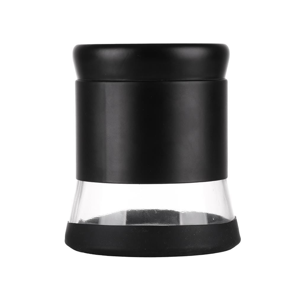 ROUND GLASS CANISTER WITH SCREW LID S BLACK