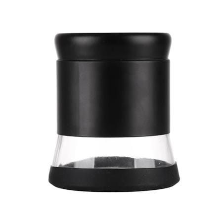ROUND GLASS CANISTER WITH SCREW LID S BLACK