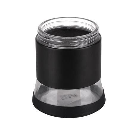 ROUND GLASS CANISTER WITH SCREW LID S BLACK