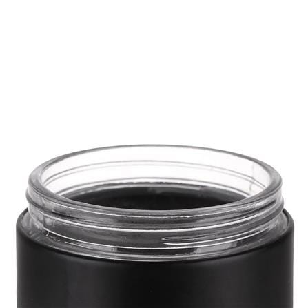 ROUND GLASS CANISTER WITH SCREW LID S BLACK
