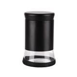 ROUND GLASS CANISTER WITH SCREW LID M BLACK