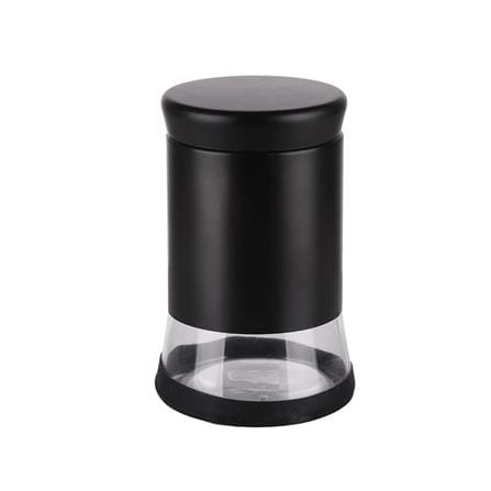 ROUND GLASS CANISTER WITH SCREW LID M BLACK