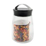 ROUND GLASS CANISTER WITH SCREW LID 1.4L BLACK