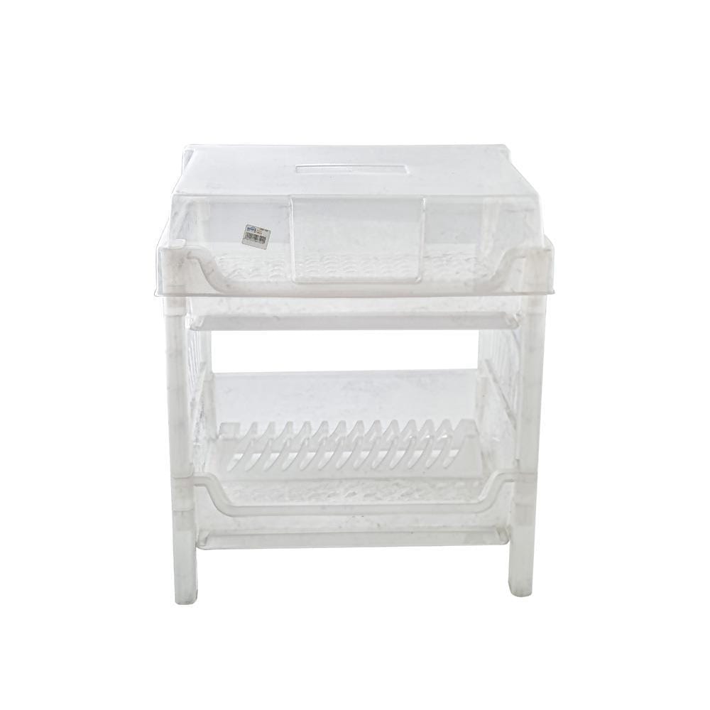 2-TIER PLASTIC DISH DRAINER WITH LID SN 787 WHITE