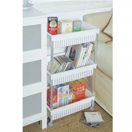 KEYWAY PLASTIC SHELF 3 TIER AP903 W47.1XD35.6XH83.3 CM WHITE
