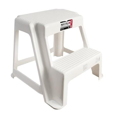 PLASTIC STEP STOOL MATALL 2-STEP WHITE