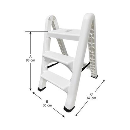 STEP STOOL MATALL 3-STEP WHITE