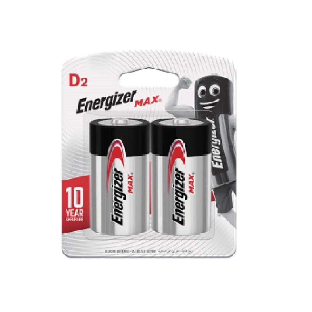 ENERGIZER MAX D 1.5V ALKALINE BATTERY 2PC E95BP2G