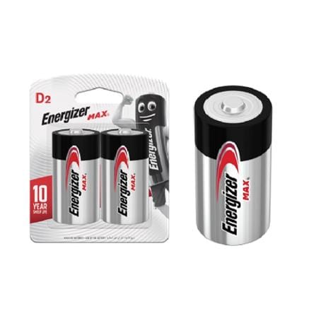 ENERGIZER MAX D 1.5V ALKALINE BATTERY 2PC E95BP2G