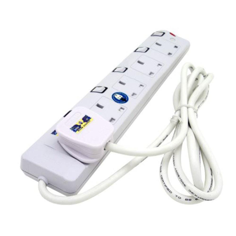 CENTO TRAILING SOCKET CT585 5 GANG 2M WHITE