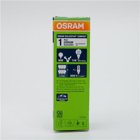 ENERGY LAMP DULUX STAR OSRAM 11W/865 E27 DAYLIGHT