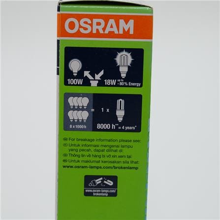 DULUX STAR 18W/865 HTR E27 DAY LIGHT OSRAM