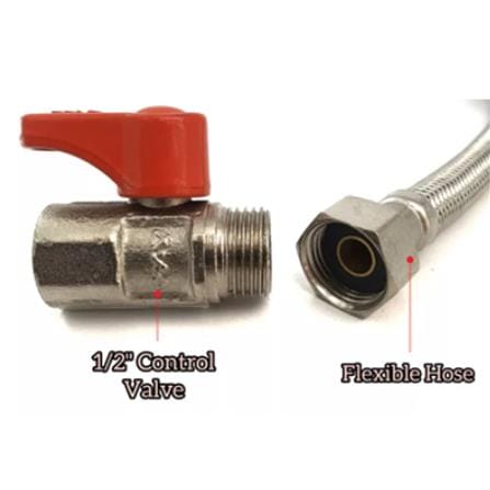 BATH TIME TOILET TANK HOSE 20" BT 190050 STAINLESS STEEL