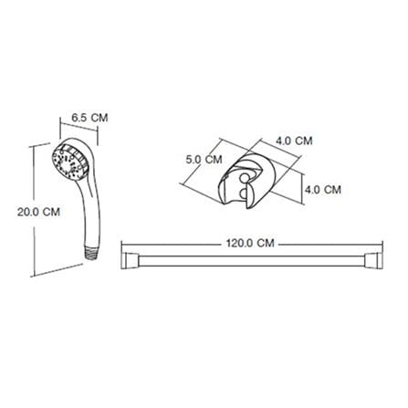 MOYA HAND SHOWER 1 FUNCTION SPRAY BT-9118 WHITE (H4XW7XD21.50 CM)
