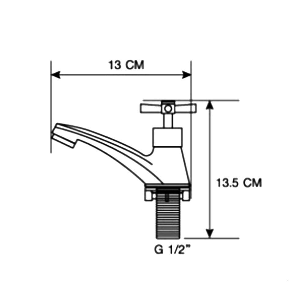PARNO SINGLE BASIN FAUCET PN-8201 W6xD17xH13 CM SILVER