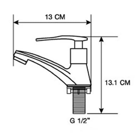 PARNO SINGLE BASIN FAUCET PN-8201 W6xD17xH13 CM SILVER