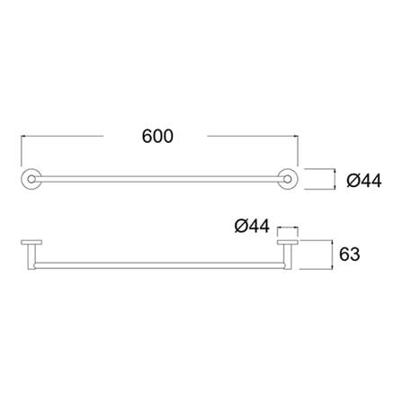 TOWER BAR K-2801-46-N AMERICAN STANDARD SILVER H8 X W21 X D22 CM