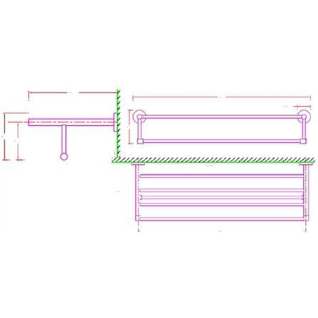 AMERICAN STANDARD TOWEL SHELF CHROME K-2801-53-N W60XD11.2XH21.4 CM SILVER