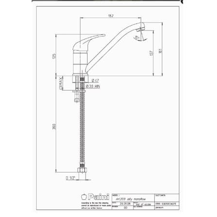 PAINI SINK FAUCET 69CR203 PLUS