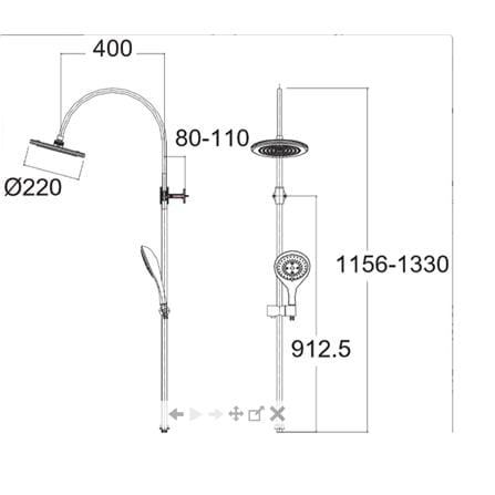 AMERICAN STANDARD RAIN SHOWER A-6110-978-902 H115.60XW50XD22 CM CHROME