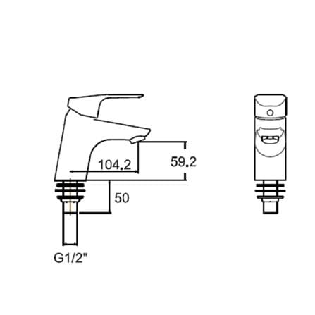 AMERICAN STANDARD BATHROOM BASIN FAUCET A-0306-10 W10.4XD4.8XH13.1 CM SILVER