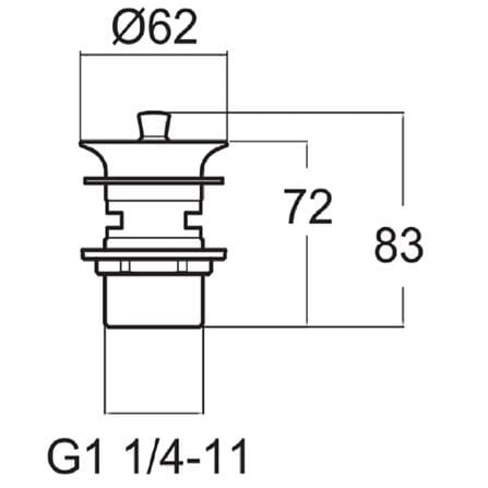 AMERICAN STANDARD BASIN PLUG WASTE A-8007