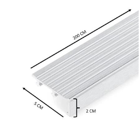 DP ALUMINUM STEPNOSING SILVER LINE 50MM 2M