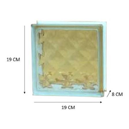JING HUA GLASS  BLOCK 19X19X8 JEWEL CLEAR