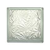 GLASS BLOCK JING HUA ICE-FLOWER 19X19X8CM WHITE