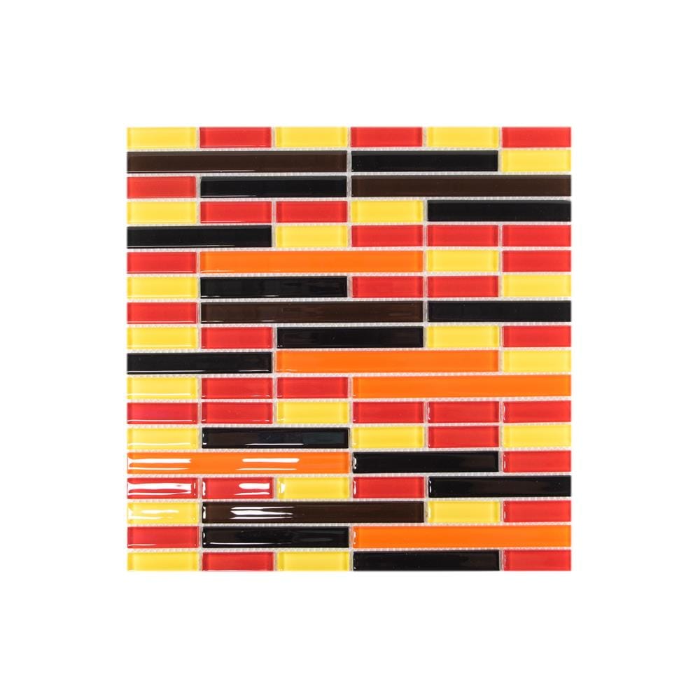 GLASS MOSAIC TILE 30x30CM TARA RETRO RED