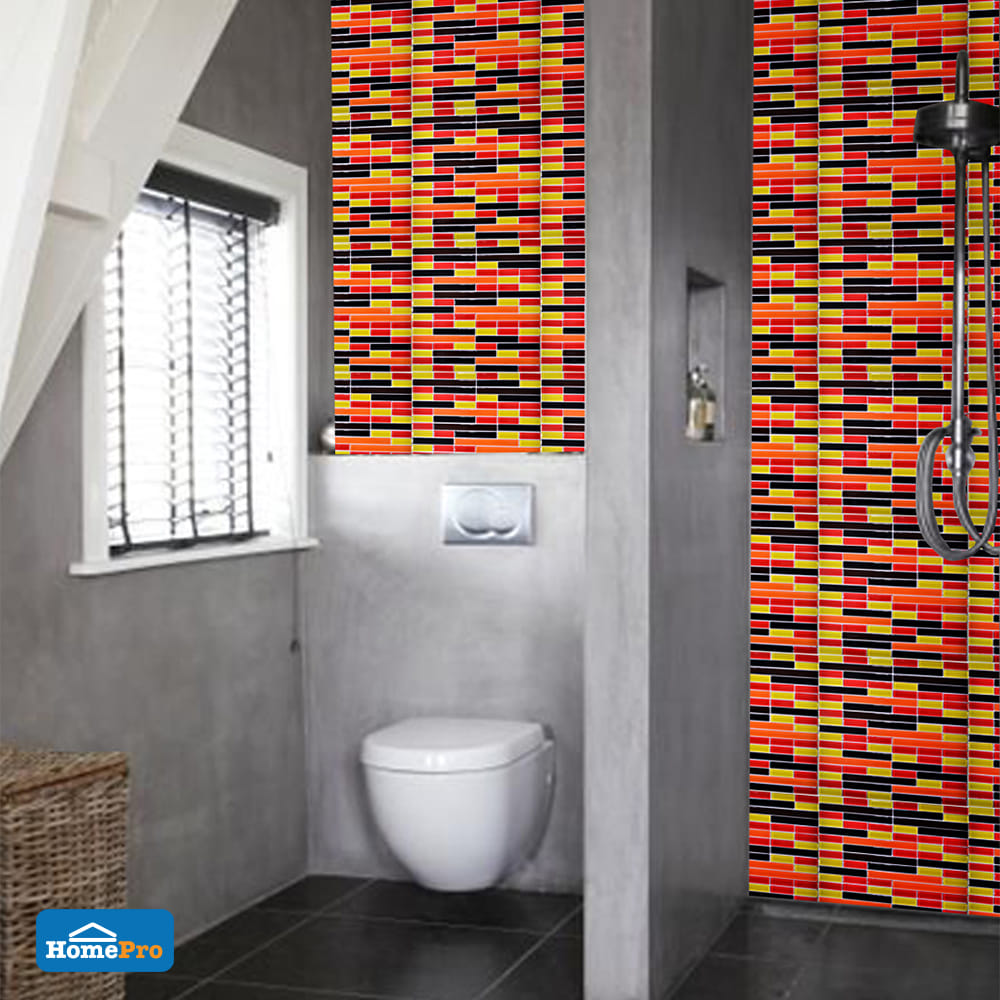 GLASS MOSAIC TILE 30x30CM TARA RETRO RED