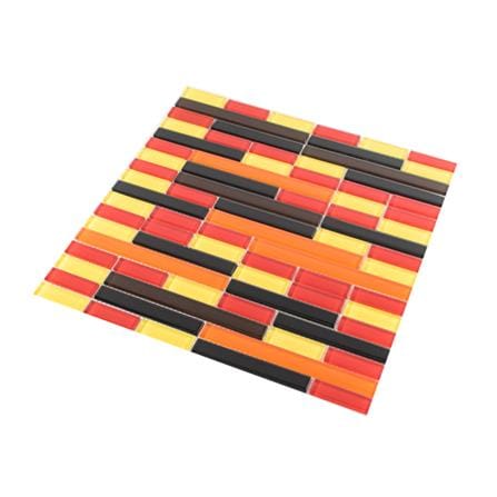 GLASS MOSAIC TILE 30x30CM TARA RETRO RED
