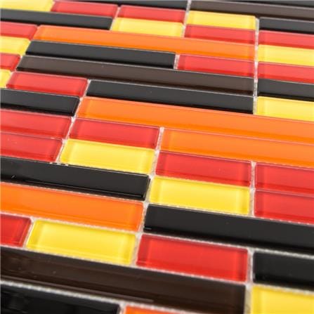 GLASS MOSAIC TILE 30x30CM TARA RETRO RED