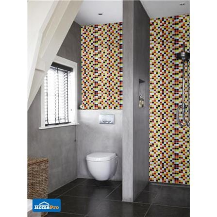 TARA GLASS MOSAIC TILE 30X30X0.4CM MIXED CHILLI