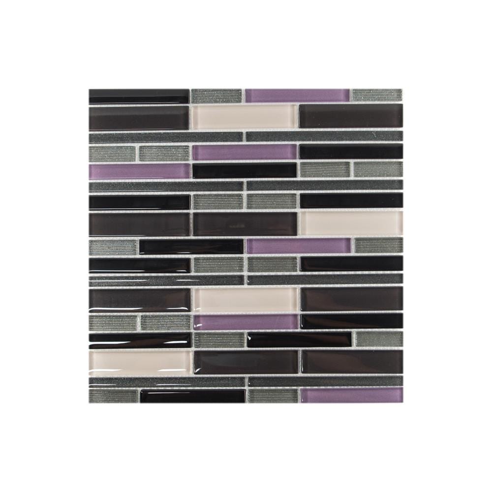 TARA GLASS MOSAIC TILE 30X30CM STRIPS PURPLE