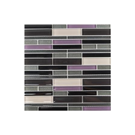 TARA GLASS MOSAIC TILE 30X30CM STRIPS PURPLE