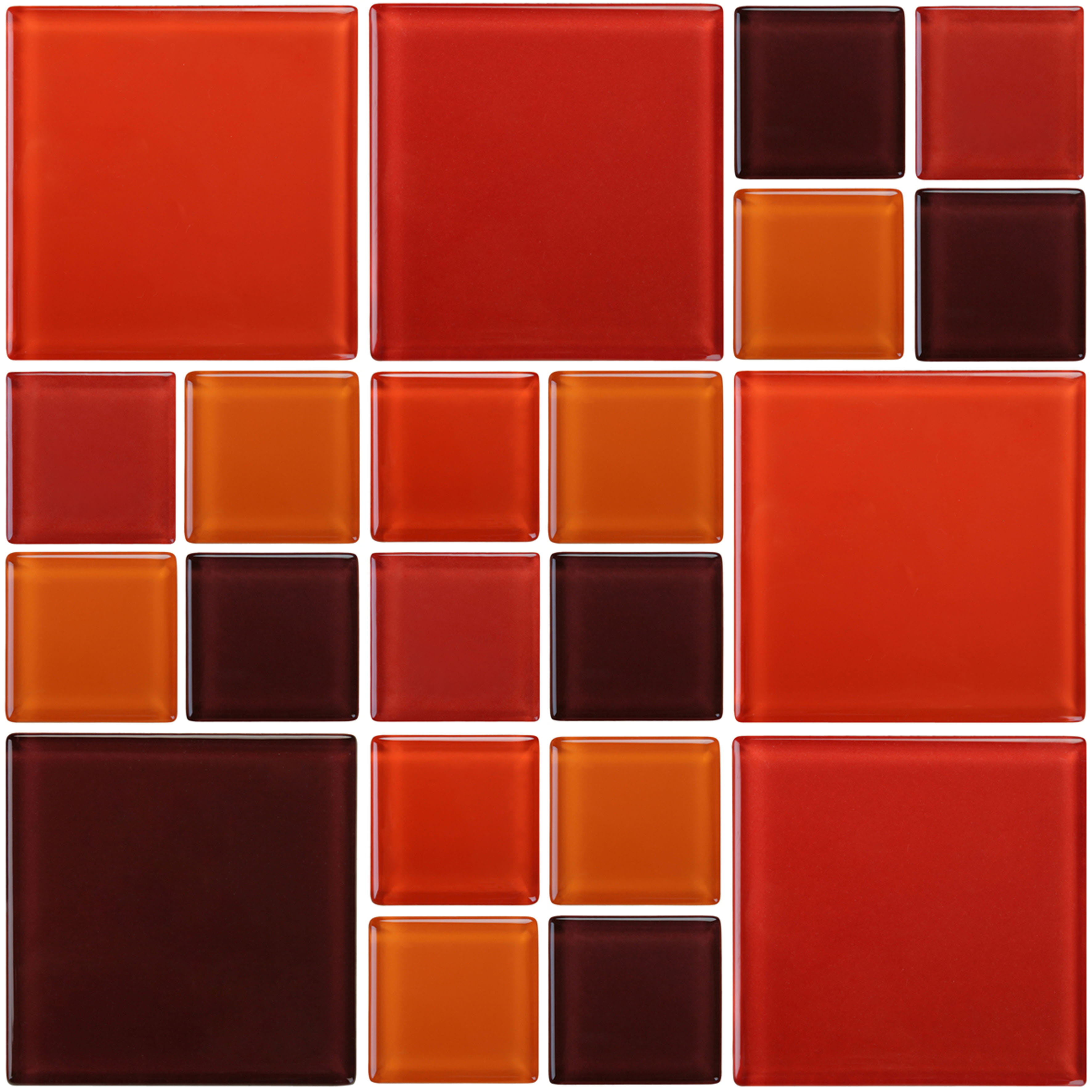 GLASCERA GLASS MOSAIC 30X30CM PUZZLE RED