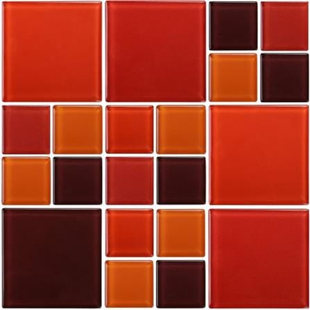 GLASCERA GLASS MOSAIC 30X30CM PUZZLE RED